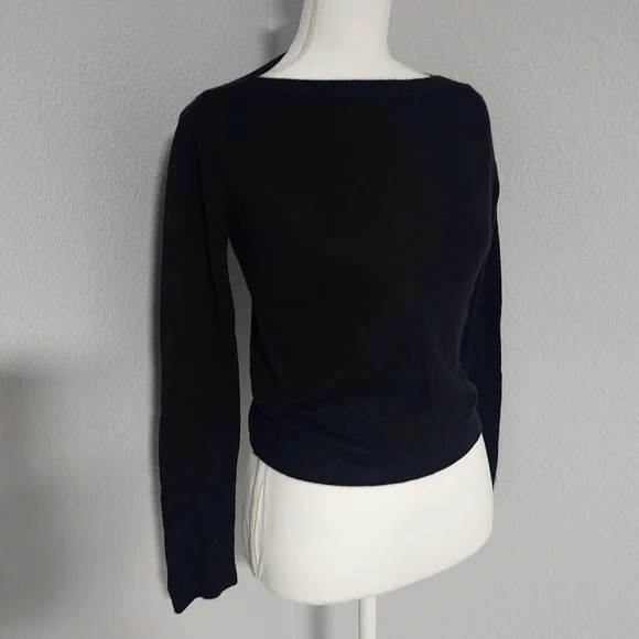 Chic Vintage Y2K Esprit Black Long Sleeve “Boat-Neck” Sweater Top - Size Medium - Picture 2 of 8